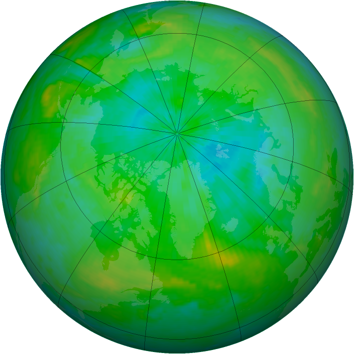 Arctic ozone map for 05 August 2004